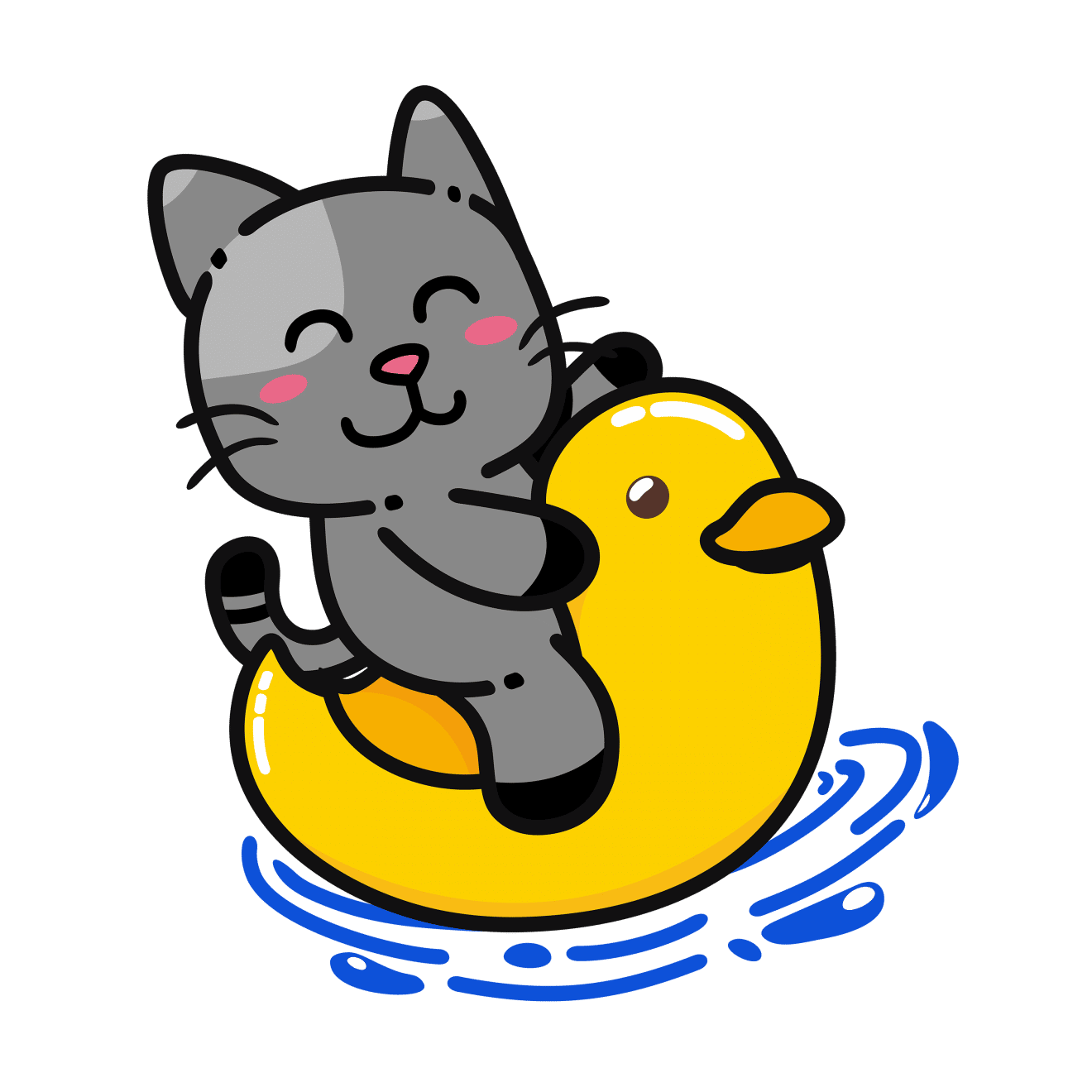 cat yellow duck