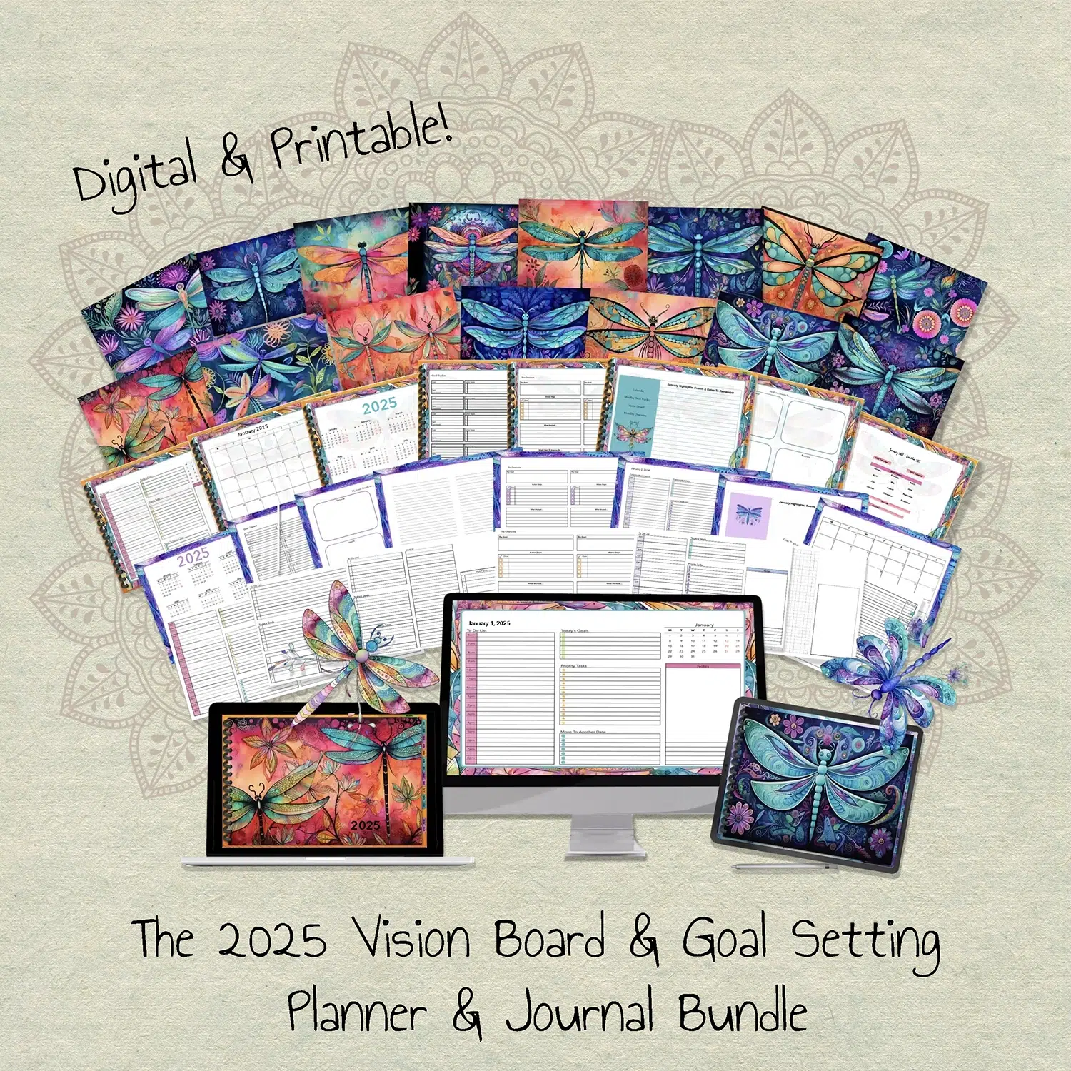 2025 Vision Board Planner Bundle