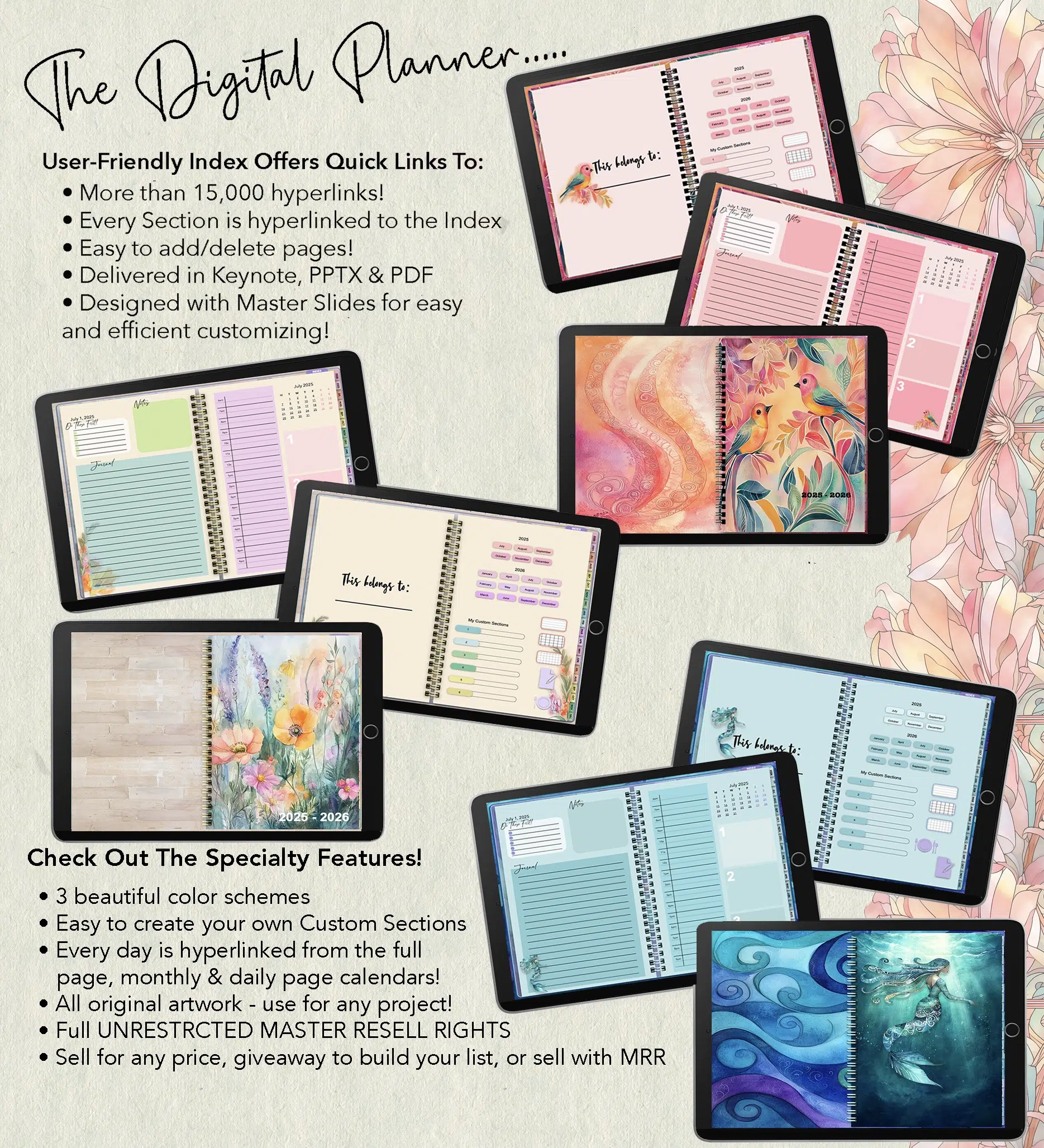 Sample of all 3 digital planners in bundle